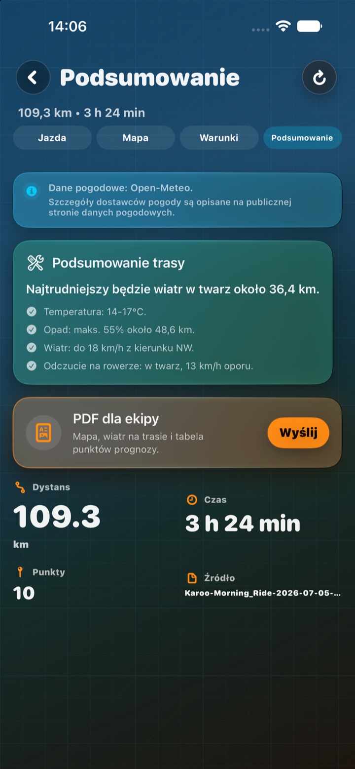 Jedno podsumowanie z alertami, mapą i raportem.