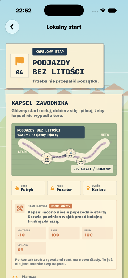 Odprawa łączy trasę, rywali i przygotowanie kapsla.